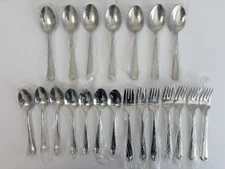 Lot of 21 Cuisinart Stainless 18/10 Flatware Forks and Spoons Silverware Set