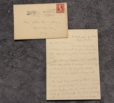 1900 Letter & Cover NYC to Moravia NY 2¢ Washington Postal History McCredie Fami