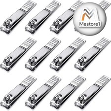 12 Pieces Nail Clipper Set Stainless Steel Nail Cutter Fingernails and Toenail