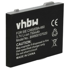 Batteria per Siemens A58 C65 C70 C72 A31 AX72 C71 C66 C75 C81 AX75 C65V 750mAh