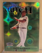1998 Fleer IN THE CLUTCH #2 Barry Bonds Giants Refractor RARE GREEN INSERT