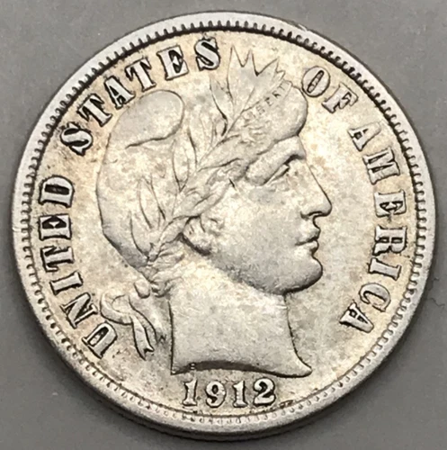 1912 Barber Half Dime Very Fine (VF) Condition