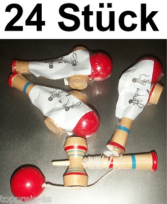 24x KENDAMA GESCHICKLICHKEITSSPIEL MOTORIKSPIEL HOLZSPIELZEUG KINDERGEBURTSTAG