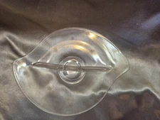 Vintage Divided Glass Relish Dish With Etched Design 9" W X 12" L