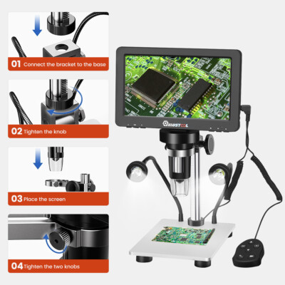 7 Inch LCD Digital Mikroskop 1080P 1200X Magnification USB Mikroskop Kamera DE