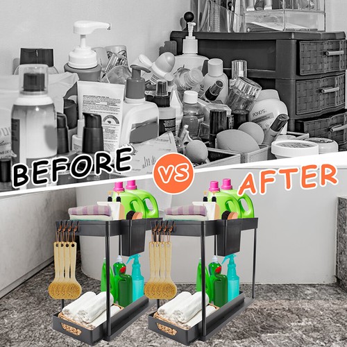 Under Sink Organizers And Storage, Pull Out Bathroom Organizer, 2 Tier - Picture 4 of 21