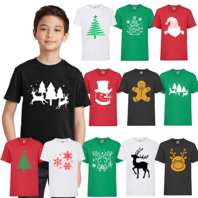 Christmas Shirts For Women – Bright Xmas Tree Graphic Tee With Colorful Santa Print, Holiday Letter T-Shirt