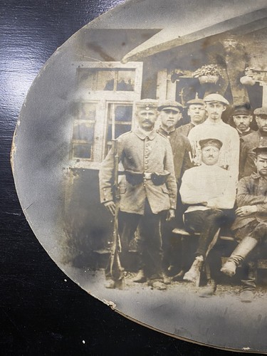 Rare Oval Convex Bubble Glass Picture Frame Offizier's Kasino (Officer's Mess) - Picture 10 of 22