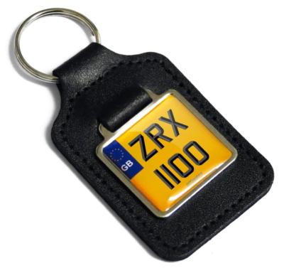 ZRX 1100 Reg Number Plate Leather Keyring Fob for Kawasaki ZRX1100 Naked Key