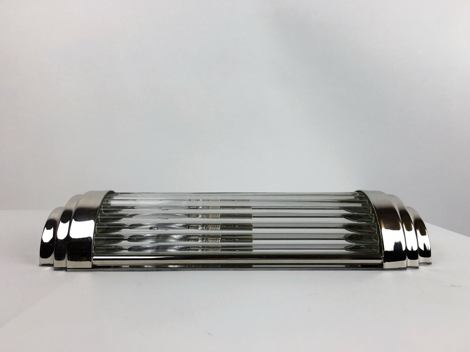 Chrom Wandleuchte, Spiegellampe, Badezimmerlampe, Art deco lighting,