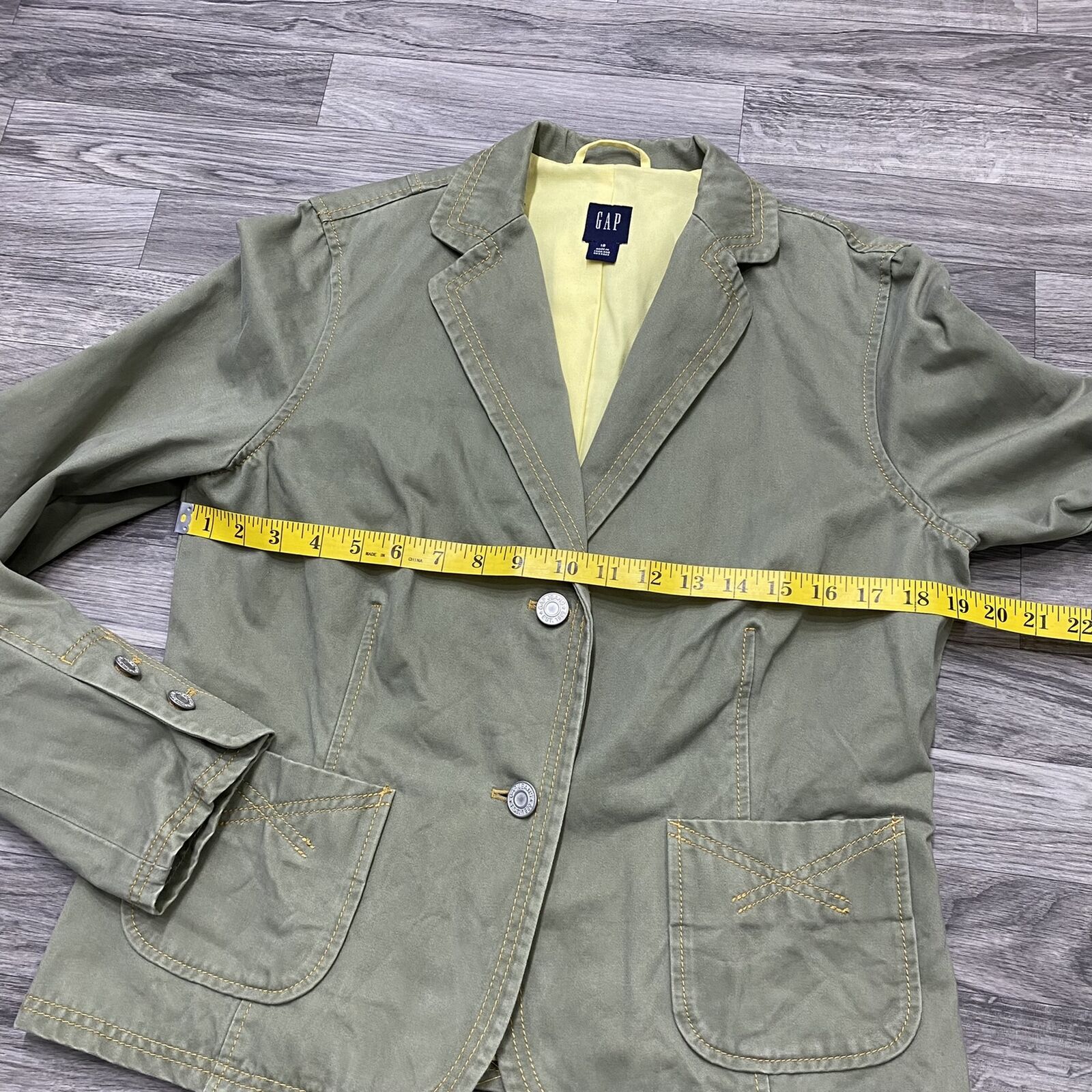GAP Button Front Lined Green Casual Work Blazer J… - image 8