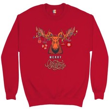 Merry Christmas Buck Sweatshirt Reindeer Rudolph Holiday Spirit Crewneck