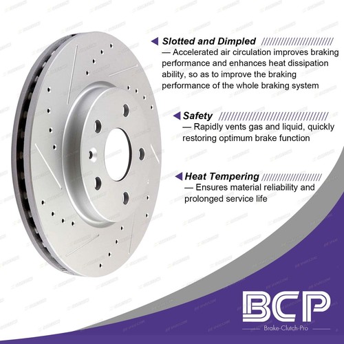 Front Slotted Brake Rotors for Toyota Coaster BB20 BB21 HB30 HZB30 Dyna BU212 - Picture 2 of 4