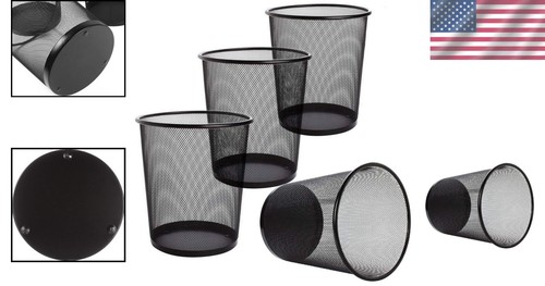 Scratch Resistant Steel Mesh Wastebasket Set - 4 Open Top Bins for Every Room - Picture 2 of 8
