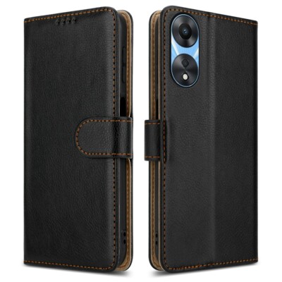Für Oppo A58 5G A78 5G Hülle Leder Brieftasche Flip Ständer Handy Cover + Displayschutz