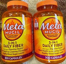 2X Metamucil 3-in-1 Daily Fiber 300ct Exp08/2025 New Fast Shippingg