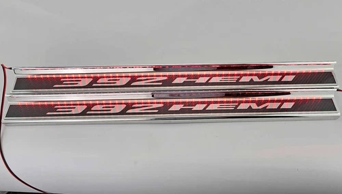 2015-2024 DODGE CHALLENGER  CARBON FIBER DOOR SILLS WITH "392 HEMI" POLISHED