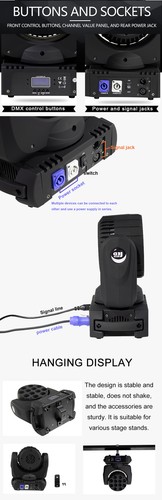 LED 12x12W Beam Moving Head Light RGBW DJ Disco Party Stage Wash Lights - Picture 14 of 17
