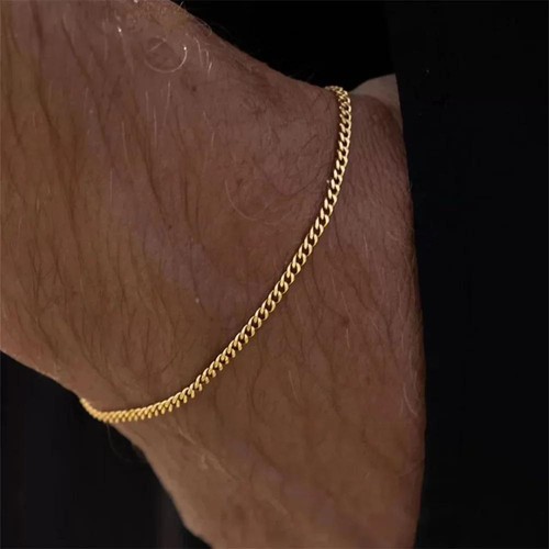 Cuban Chain Bracelet - Silver Gold Color Bangles Hip Hop Men Bracelets Jewelry - Picture 8 of 30