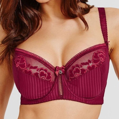 Bestform Tessalina Burgundy Bra 34C Underwired Balcony balconette no padding - 第 1/3 張圖片