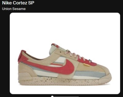 Union x Nike Cortez Sesame Dr1413-200 Womens sz 12 / Mens 10.5