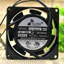 1 PCS FULLTECH Fan UF-80A23BWH AC 230V 14/12W 8CM 8038 2 WIRE, Aluminum frame
