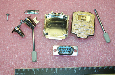 QTY (1) 09670090425250 HARTING 9 POSITION DSUB PLUG & 2-PIECE BACKSHELL KIT ROHS