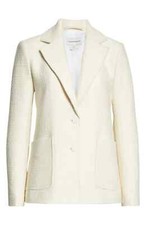 New, Club Monaco Textured Blazer In off White Size L SJ2172