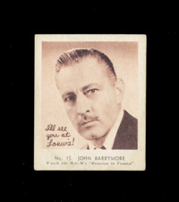 1933 R112 SCREEN SNAPPIE 15 JOHN BARRYMORE BROWN FRONT BLUE BACK RIDLEYS THEATRE