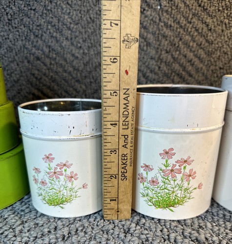 MCM Counterpoint San Francisco Vintage Metal Storage Canister Tin Floral Set SEE - Picture 6 of 17