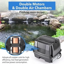New Linear Pond Air Pump Pond Aerator for Outdoor Up to 10000 Gallons 855 GPH US