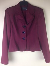 Robespierre Nanette Lepore Blazer Sz 2 Dark Red Rayon, Wool