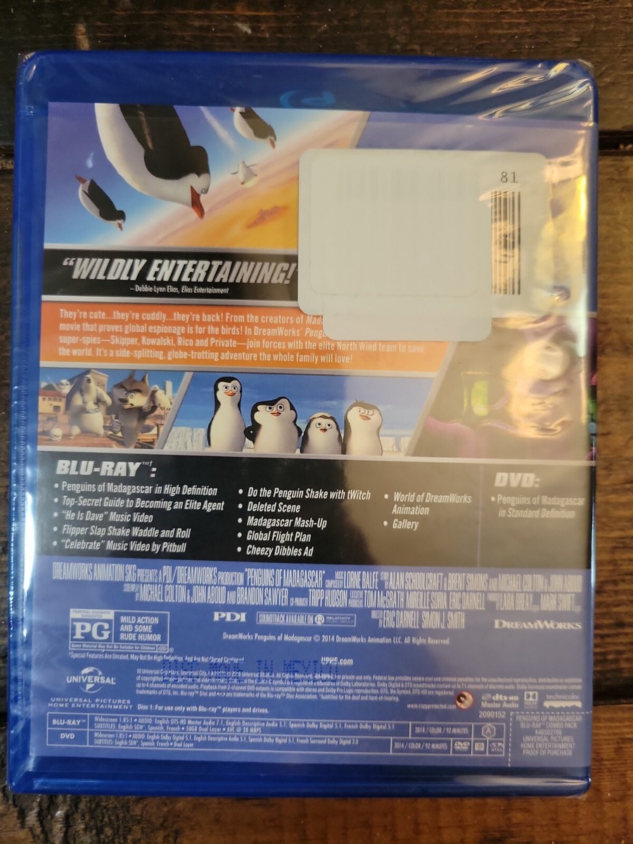 Penguins of Madagascar (Blu-ray/DVD, 2015, Includes Digital Copy