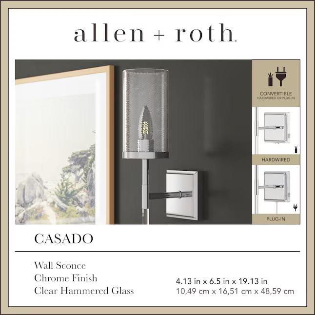 Plugin Wall Sconce Allen Roth Allen + Roth Paces 4.7 In 1 Light