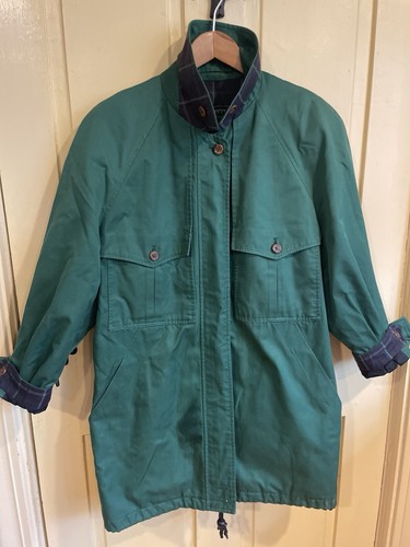 Burberry's Vintage Green Parka Short Trench M - Picture 4 of 12
