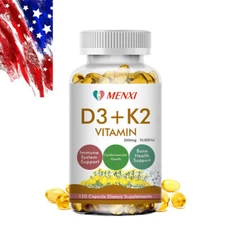Vitamin D3 10000IU and K2 MK-7 250mcg - 120 Capsules - Immune Function Wellness