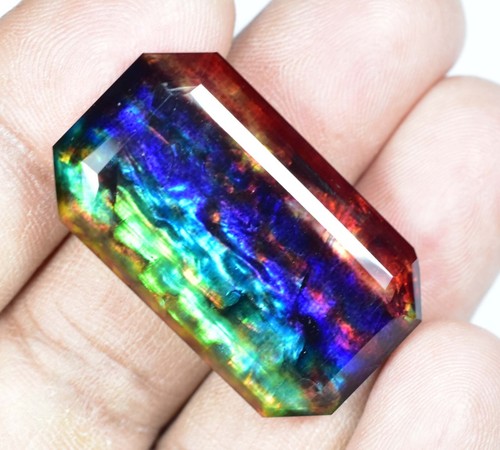 Pierre Précieuse Ammolite 78,25 Ct - Doublet Fantaisie, Iridescence, Qualité Excellente (neuf Sans Emballage)