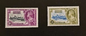 Northern Rhodesia 1935 KGV Silver Jubilee MH Sc 18, 21. SG 18, 21