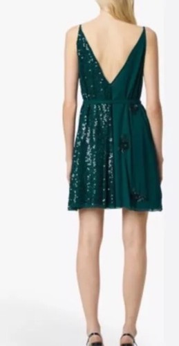 French Connection Bayou Green Sequin Wrap Special OccasionDress Uk 10 RRP £110 - Picture 3 of 3