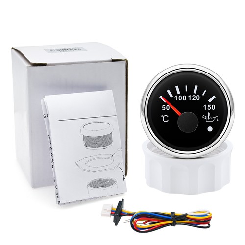 2" 52mm Boat Oil Temperature Gauge 50-150℃ Temp Meter 7 Colors LED With Sensor - Picture 18 of 18