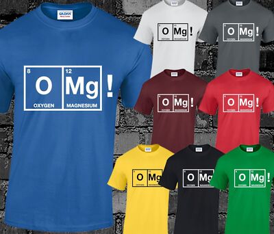 OMG Oxygen Magnesium Herren T-Shirt lustig Geek Nerd Big Bang Theorie Witz cool Top