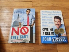John Stossel SIGNED No They Can't AND Give Me a Greak Hardcovers