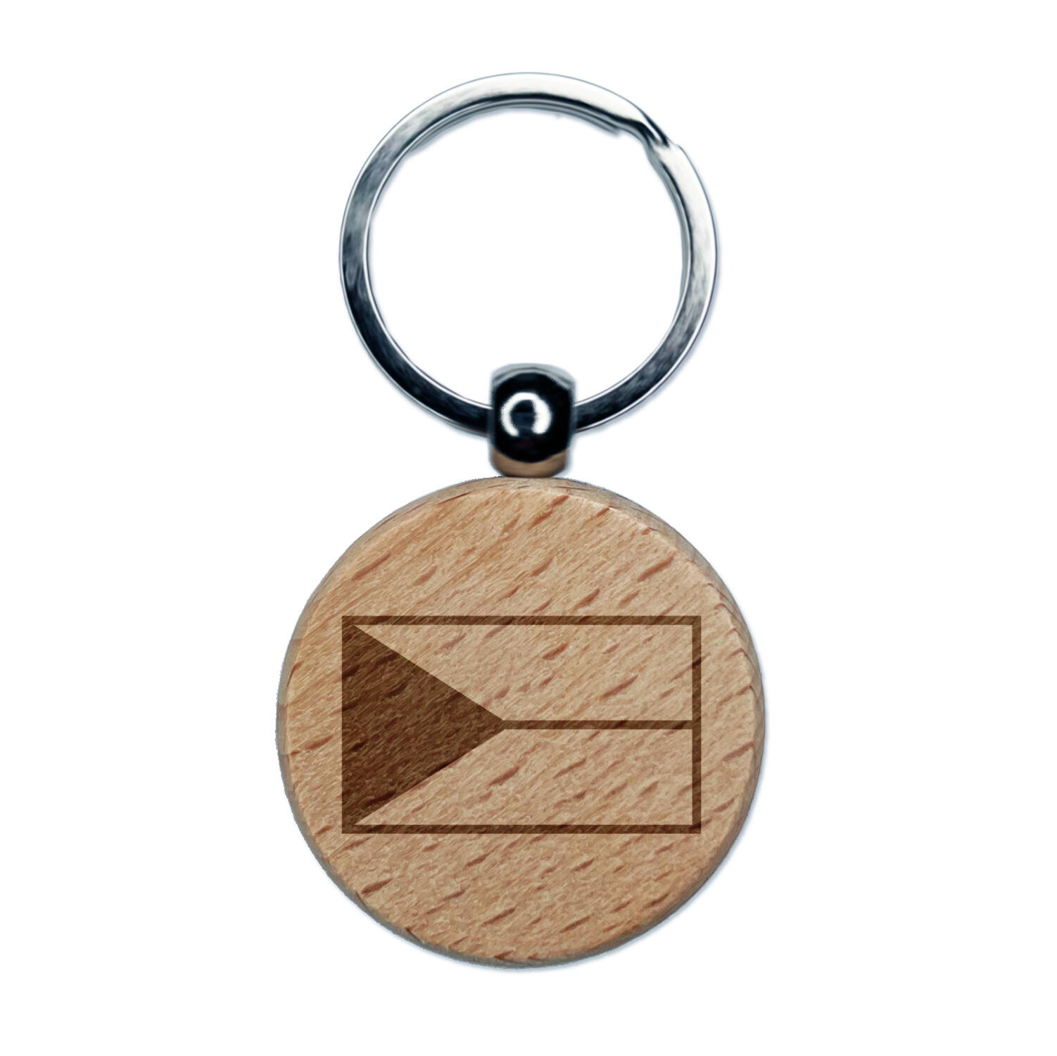 Czech Republic Flag Engraved Wood Round Keychain Tag Charm
