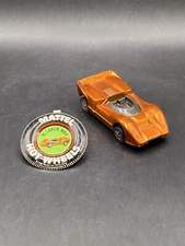 Hot Wheels Redline 1968 McLaren M6A Orange Metallic Vintage w Button VTG Toy