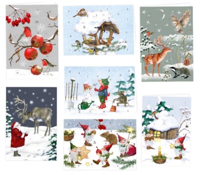 *DANIELA DRESCHER*Adventskalender*Karten*Weihnachten* A6*Vogelhaus*Wichtel..