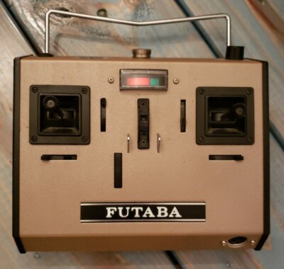 FUTABA TAN CASE FP-T4FN TRANSMITTER  FOUR SERVO R/C AIRPLANE CONTROL (Untested)