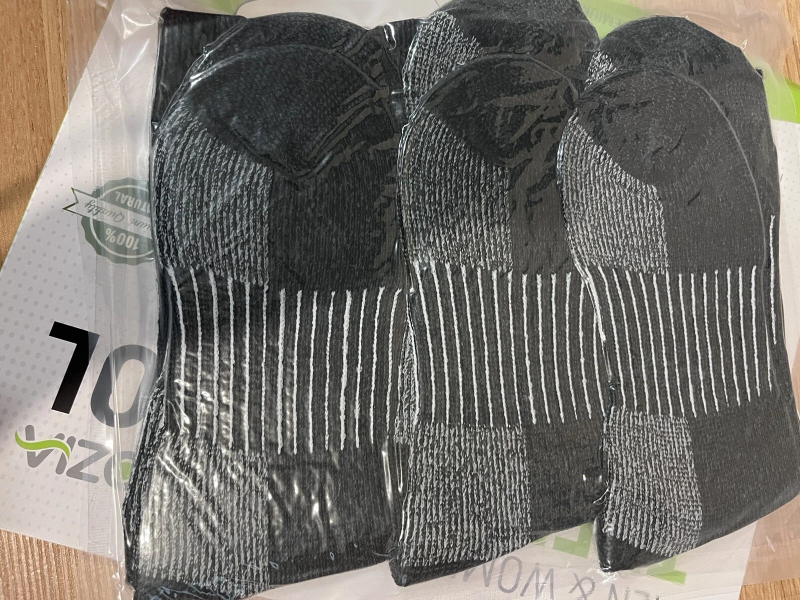 Merino Wool Casual Winter Socks -3 Pk Cozy Boot Socks Black Unisex Size M/L NEW