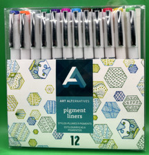 Pigment Liner Sets, 12-Pen Set - .45mm - Assorted Colors