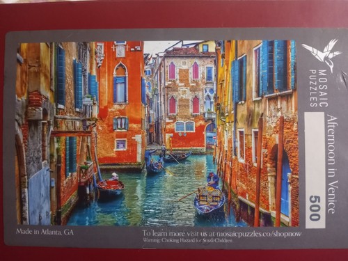 Mosaik Puzzle 500 Teile Nachmittag in Venedig Holzpuzzle Made in USA vollständig