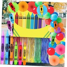 85PCS Crayons Halloween Trunk or Treat Car Decors Colorful Crayon Backdrop
